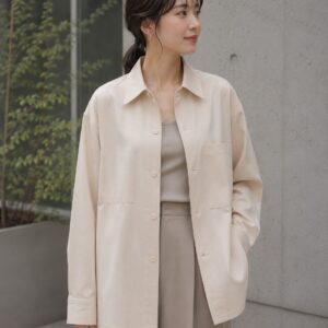 【BEAUTY&YOUTH】ソモウライク シャツジャケット オフホワイト 洗えるアウター B&Y