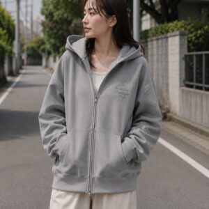 【SEA】エッグジップパーカー ダブルフェイス グレー フリーサイズ