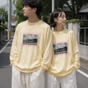 【SEA】グラフィックロンT Diamond head イエロー オーバーサイズ ユニセックス シー 長袖カットソー