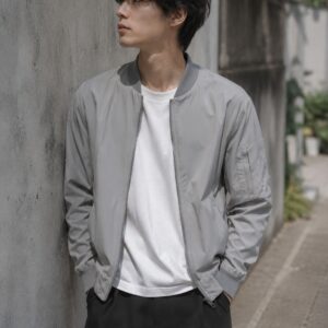【ZARA】MA-1 ボンバージャケット ライトグレー シガレットポケット 薄手ブルゾン ザラ