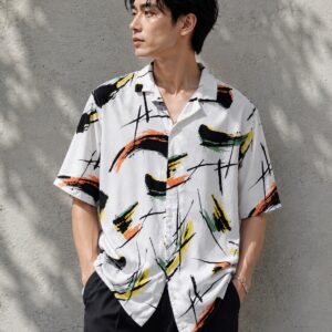 【ZARA】オープンカラーシャツ グラフィック レーヨン