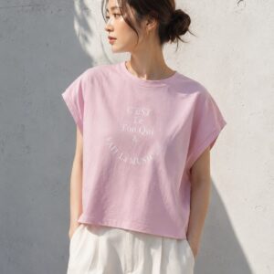 【BEAUTY&YOUTH】フレンチスリーブTシャツ ピンク