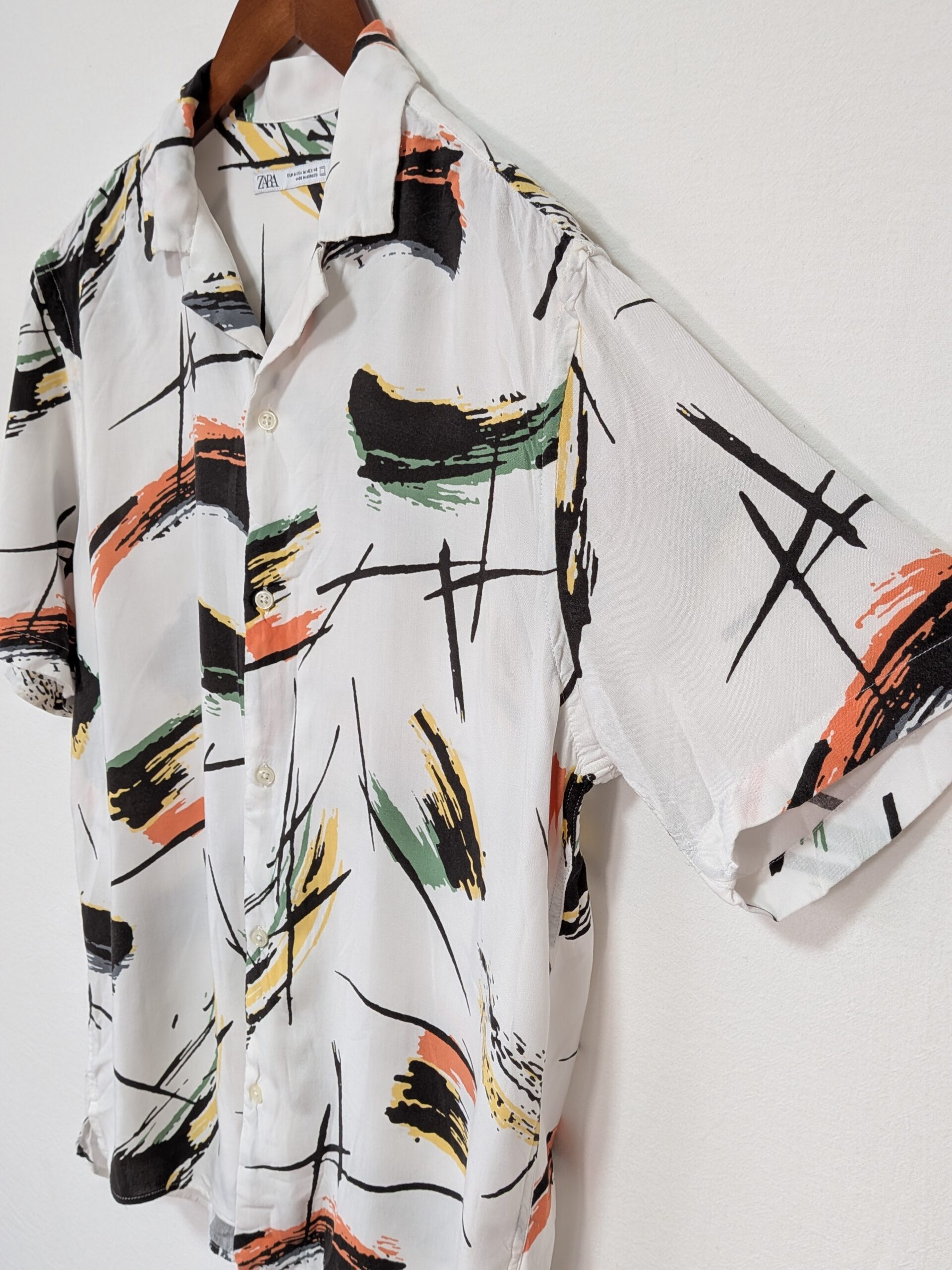 【ZARA】オープンカラーシャツ グラフィック レーヨン - 画像 (6)