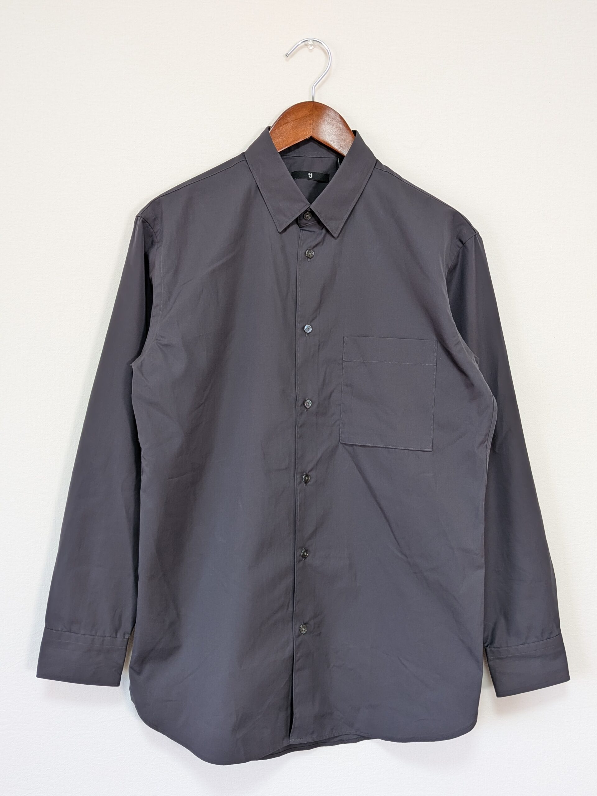 【UNIQLO+j】スーピマコットンシャツ(長袖)ダークグレー - 画像 (2)