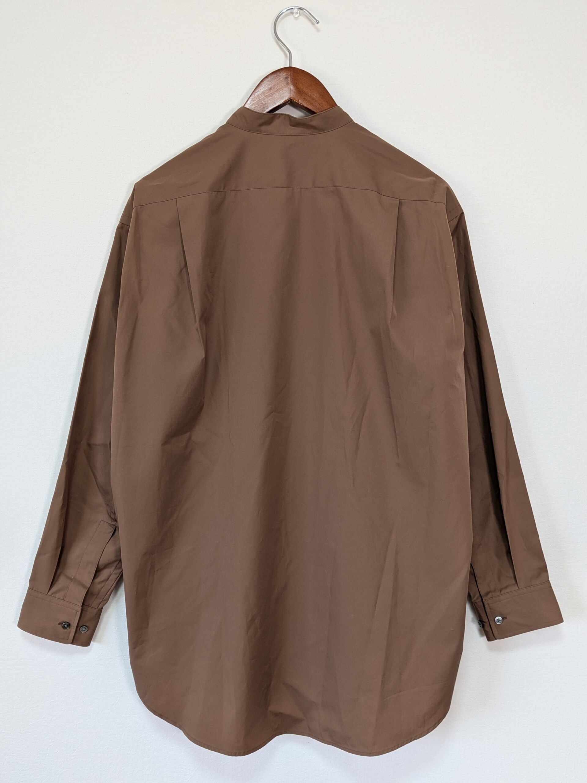 【UNIQLO +j 】スーピマコットンオーバーサイズスタンドカラーシャツ ブラウン - 画像 (11)