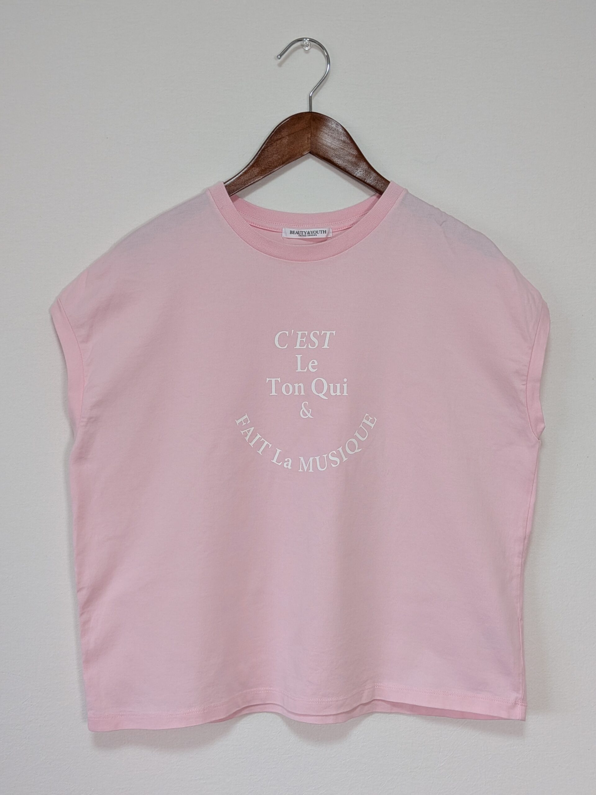 【BEAUTY&YOUTH】フレンチスリーブTシャツ ピンク - 画像 (2)