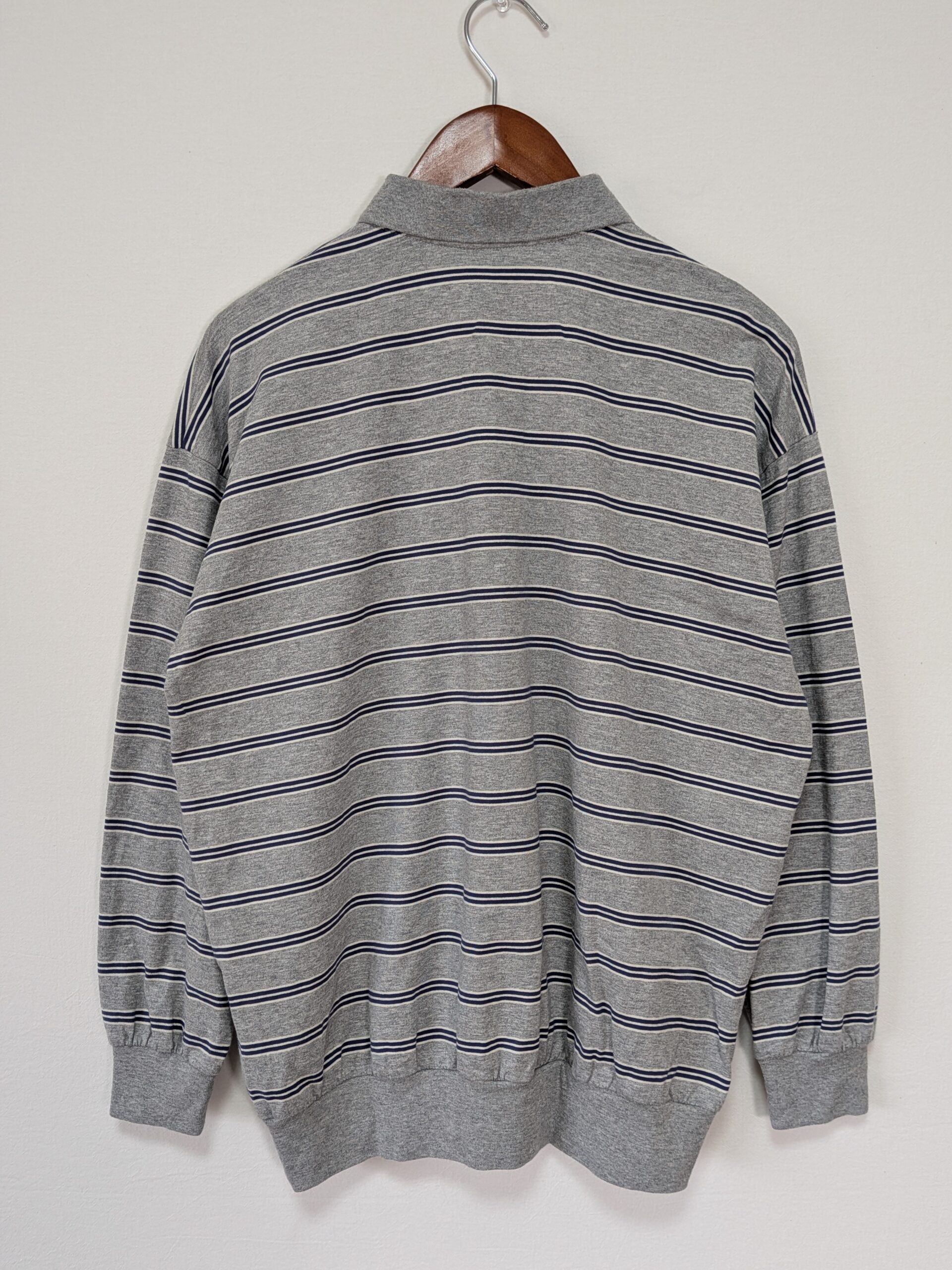 【FREAK'S STORE】ボーダー長袖ポロシャツ グレー - 画像 (7)