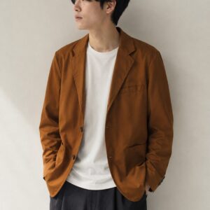【COWDEN】 T/Cツイル テーラード ワークジャケット - BROWN